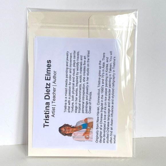 Getting Together Blank Greeting Card Original Handmade Collage Artwork Signed - Picture 6 of 6